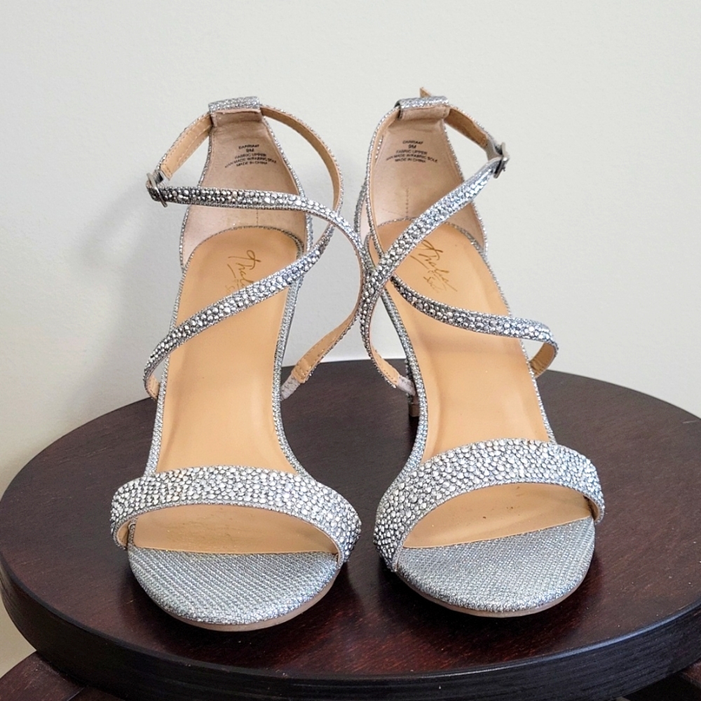 Thalia Sodi Silver Sequin Heels